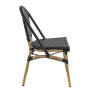 Chaise de restaurant d'extérieur empilable en tressage noir Soron