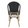 Chaise de restaurant d'extérieur empilable en tressage noir Soron