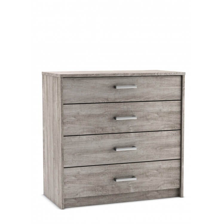 Commode adulte contemporaine 4 tiroirs chêne prata Sherazade