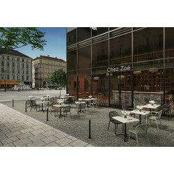Fauteuil de bistrot d'extérieur empilable en polypropylène Sahari
