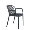 Fauteuil de bistrot d'extérieur empilable en polypropylène Sahari