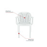 Fauteuil de bistrot d'extérieur empilable en polypropylène Sahari