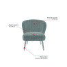 Chaise lounge de brasserie en tissu Asia