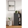 Armoire de bureau moderne H 110 cm graphite/chêne Azaro