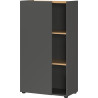 Armoire de bureau moderne H 110 cm graphite/chêne Azaro