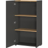 Armoire de bureau moderne H 110 cm graphite/chêne Azaro
