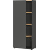 Armoire de bureau moderne H 145 cm graphite/chêne Azaro