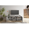 Meuble TV moderne 181 cm sérigraphié gris béton Blake