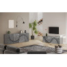 Meuble TV moderne 181 cm sérigraphié gris béton Blake