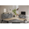 Meuble TV moderne 181 cm sérigraphié gris béton Blake