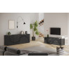 Meuble TV moderne 181 cm sérigraphié gris béton Blake