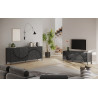 Meuble TV moderne 181 cm sérigraphié gris béton Blake