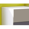 Commode contemporaine 3 tiroirs blanche et grise Lucinda
