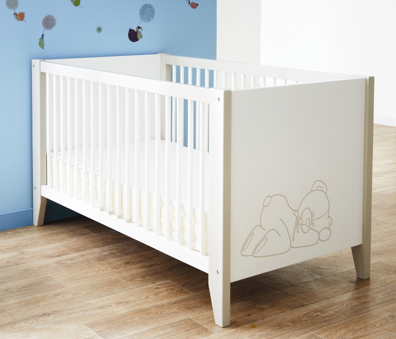 Lit Bebe Contemporain Blanc Marron Clair Ted Matelpro Lit Bebe Contemporain Blanc Marron Clair Ted Matelpro