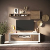 Meuble TV moderne 180 cm laqué blanc mat/mercure Rosine