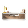Meuble TV moderne 180 cm laqué blanc mat/mercure Rosine