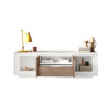Meuble TV moderne 180 cm laqué blanc mat/mercure Rosine