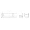 Meuble TV moderne 180 cm laqué blanc mat/mercure Rosine