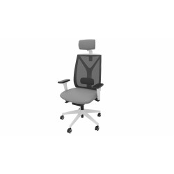 Fauteuil de bureau en tissu coque blanche avec translation Leader
