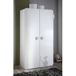 Armoire 2 portes contemporaine blanche Mistie