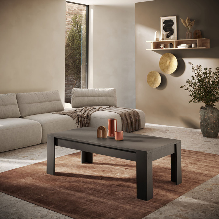 Table basse rectangulaire moderne coloris lave Rosine