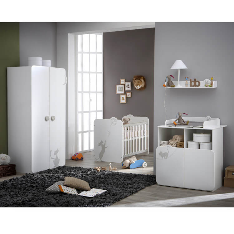 Chambre bébé contemporaine blanche Mistie