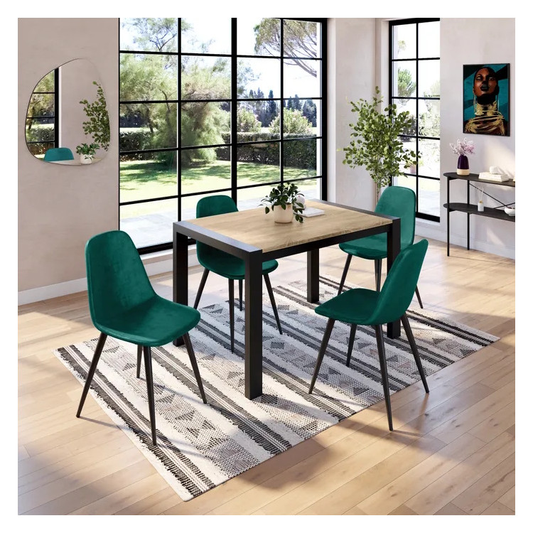 Table de salle à manger extensible moderne chêne sonoma Candy