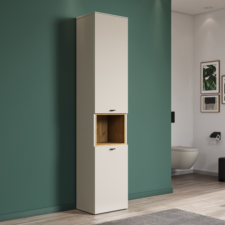 Colonne de salle de bain moderne cachemire/chêne Paolo