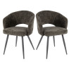 Chaise de salle à manger moderne en tissu Coralia (lot de 2)