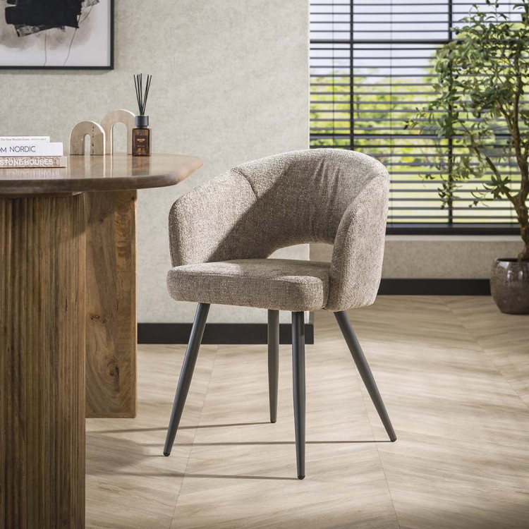 Chaise de salle à manger moderne en tissu Coralia (lot de 2)