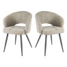 Chaise de salle à manger moderne en tissu Coralia (lot de 2)