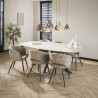 Chaise de salle à manger moderne en tissu Coralia (lot de 2)