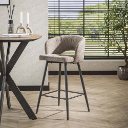 Tabouret de bar moderne en tissu Coralia (lot de 2)
