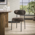 Chaise de salle à manger moderne en tissu Nouria (lot de 2)