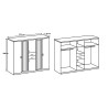 Armoire adulte moderne 225 cm chêne/blanc Hortensia