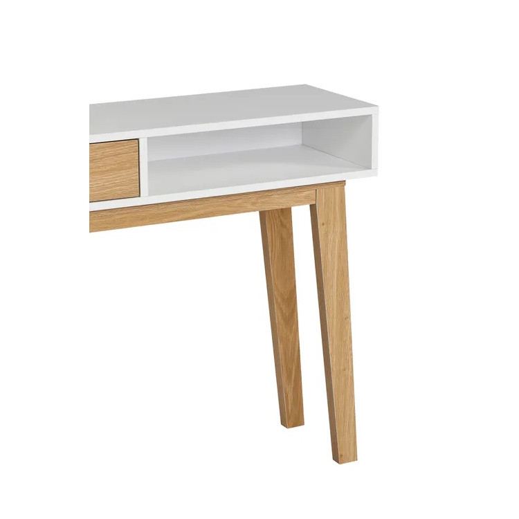 Console style scandinave chêne/blanc Cleo