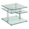 Table basse modulable moderne en verre transparent Dino