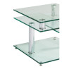 Table basse modulable moderne en verre transparent Dino