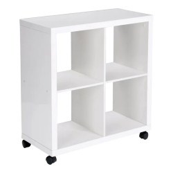 Etagère de séparation mobile 4 cases blanche Texto