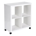 Etagère de séparation mobile 4 cases blanche Texto