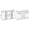 Armoire adulte moderne 270 cm blanc/chêne Hortensia