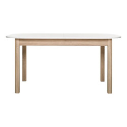 Table de salle à manger extensible contemporaine chêne/blanc Toledo