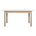 Table de salle à manger extensible contemporaine chêne/blanc Toledo