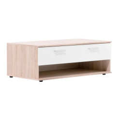Table basse contemporaine chêne/blanc Toledo