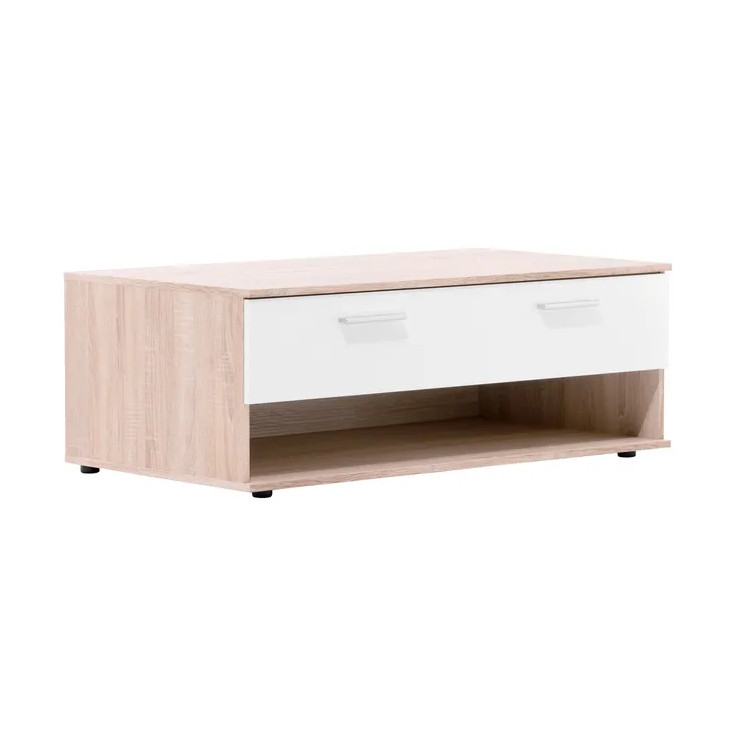 Table basse contemporaine chêne/blanc Toledo
