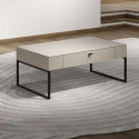 Table basse moderne rectangulaire cachemire/chêne Paulo