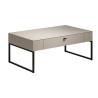 Table basse moderne rectangulaire cachemire/chêne Paulo