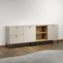 Meuble TV moderne 200 cm cachemire/chêne Paulo