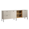 Meuble TV moderne 200 cm cachemire/chêne Paulo