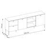 Meuble TV moderne 200 cm cachemire/chêne Paulo